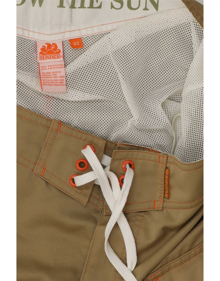 Sundek Short de bain graphique homme polyester beige moyen