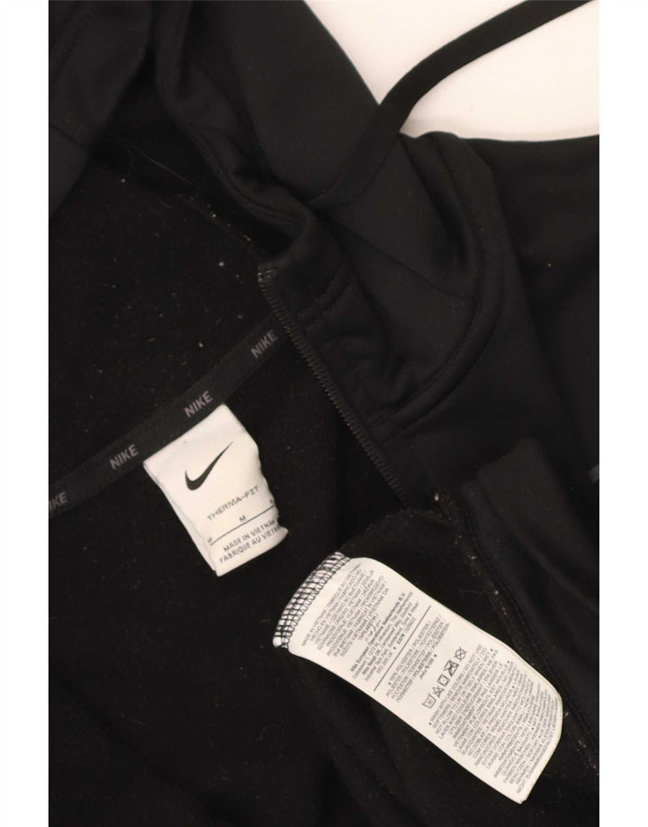 Nike Pull à capuche zippé Therma-Fit pour homme en polyester noir moyen