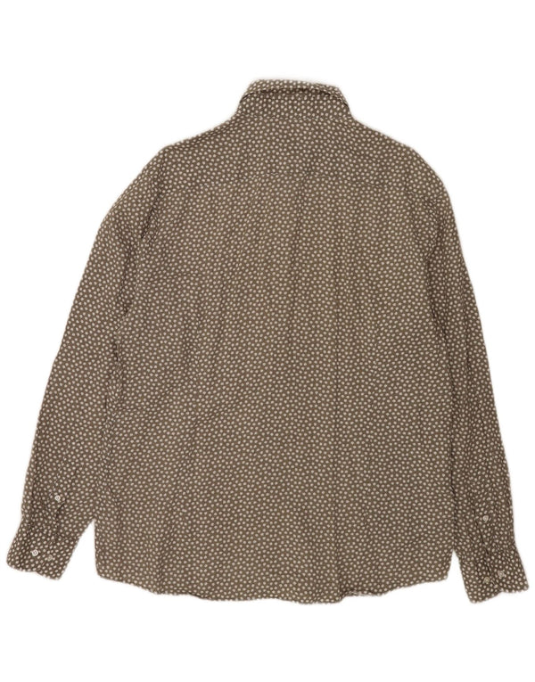 Massimo Dutti Chemise Homme XL Gris Floral Lin