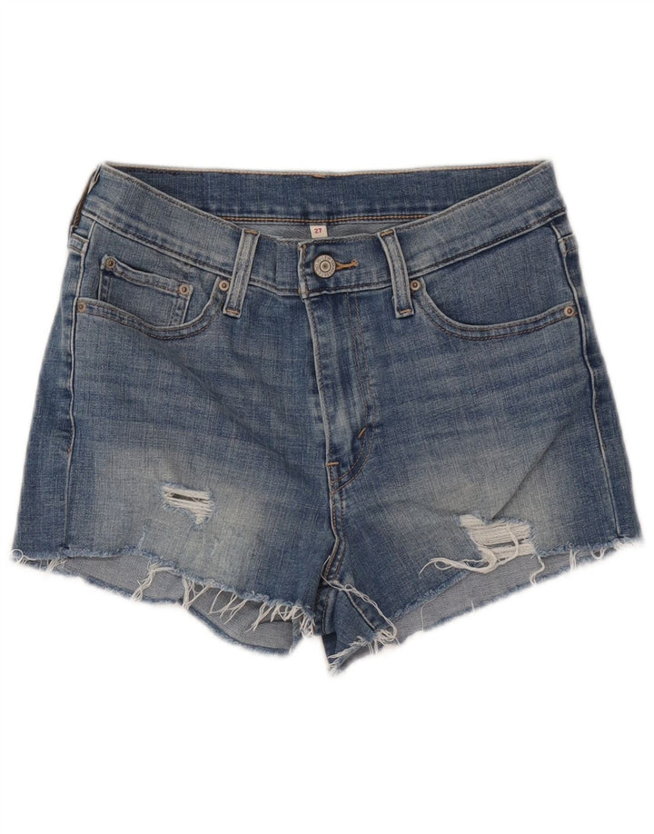 Levi's Short en Denim Déchiré W27 Femme Petit Bleu Coton