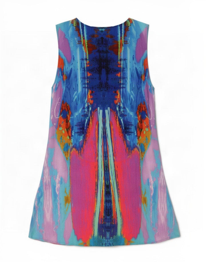 Desigual Femme Robe Tente à Motif Abstrait EU 44 XL Multicolore