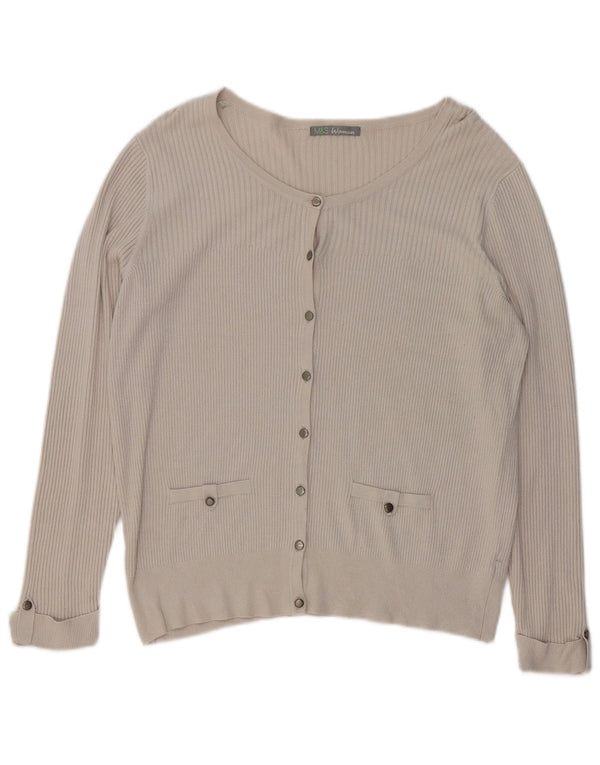 Marks & Spencer Pull Cardigan Femme UK 20 2XL Beige Viscose