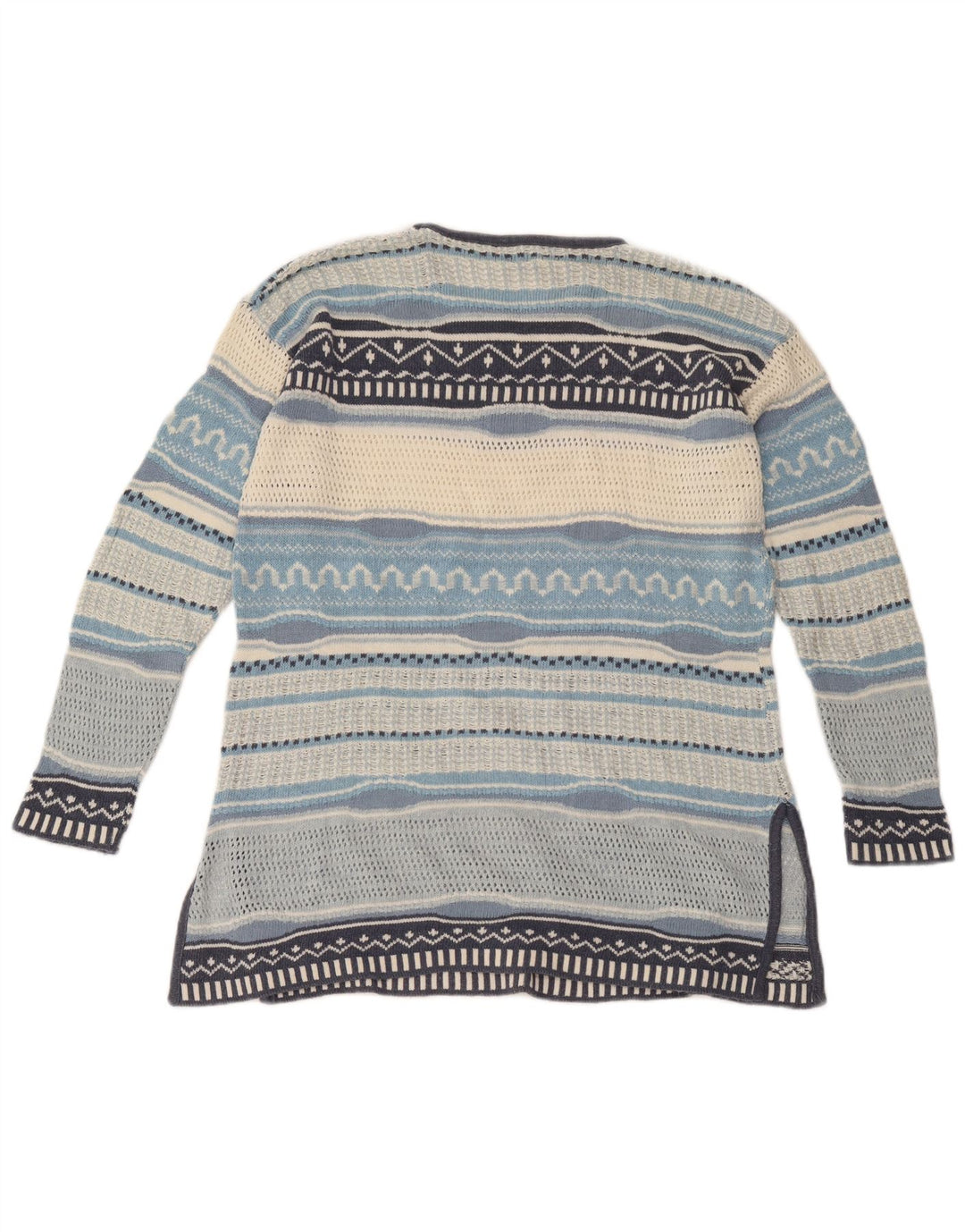 vintage Womens Boat Neck Jumper Sweater UK 12 Moyen Multicolore Rayé