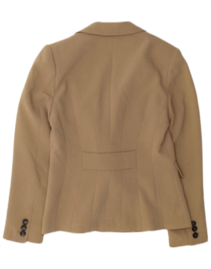 Hobbs Veste blazer double boutonnage pour femme UK 10 Petit triacétate beige