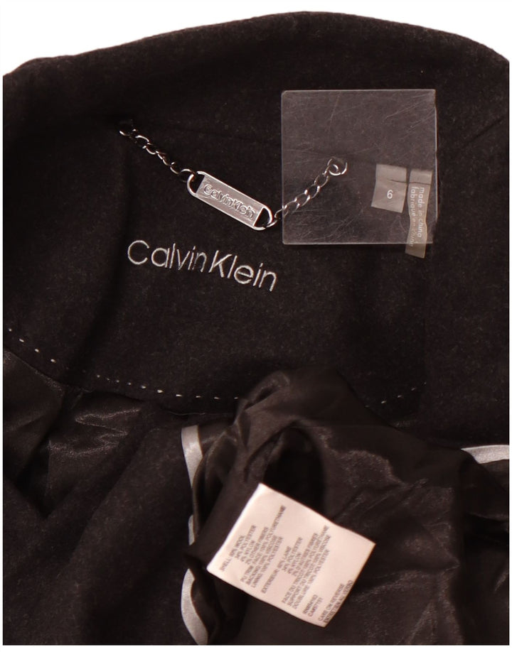 Calvin Klein Pardessus pour femme US 6 en laine noire moyenne