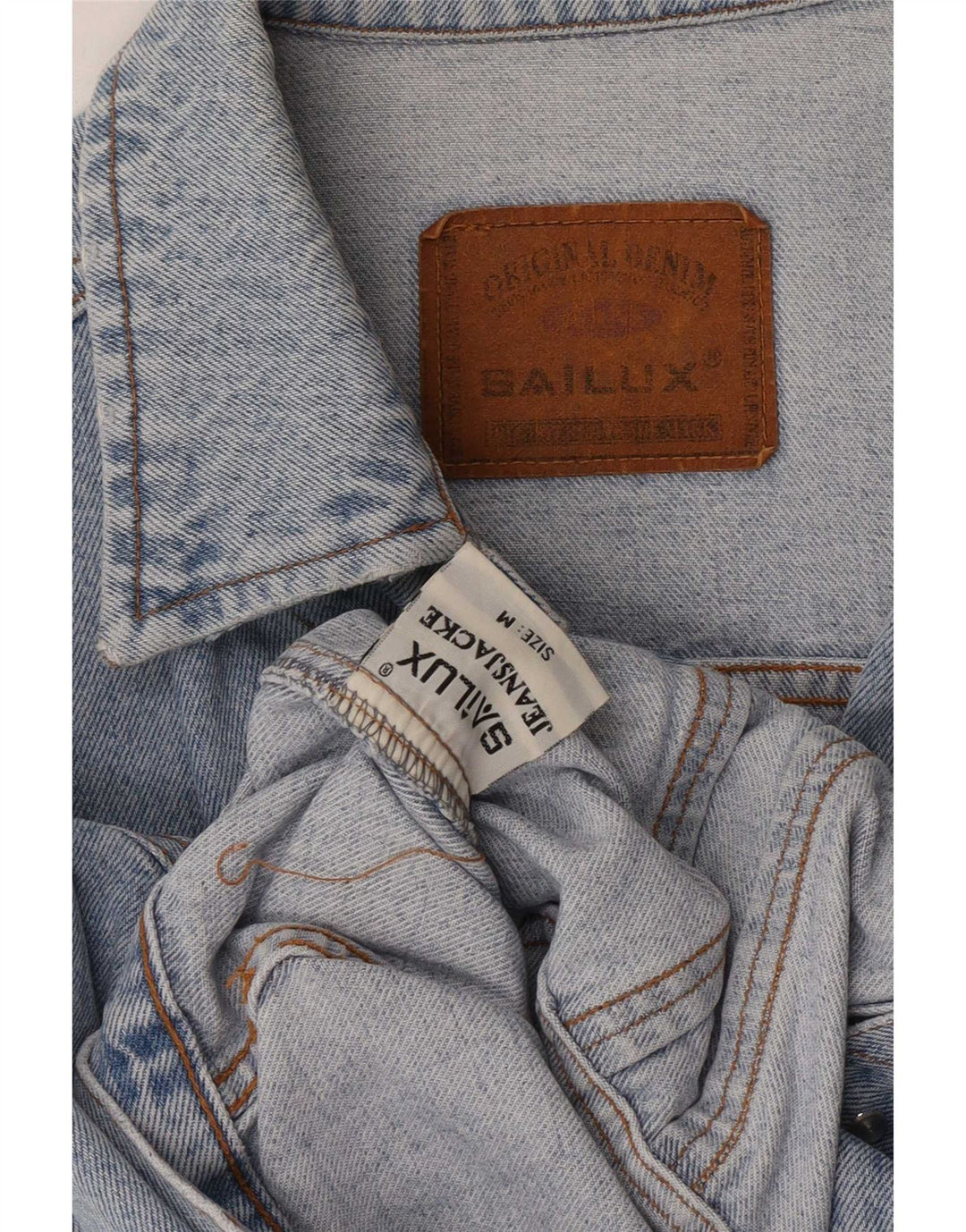 veste en denim crop femme vintage UK 14 coton bleu moyen