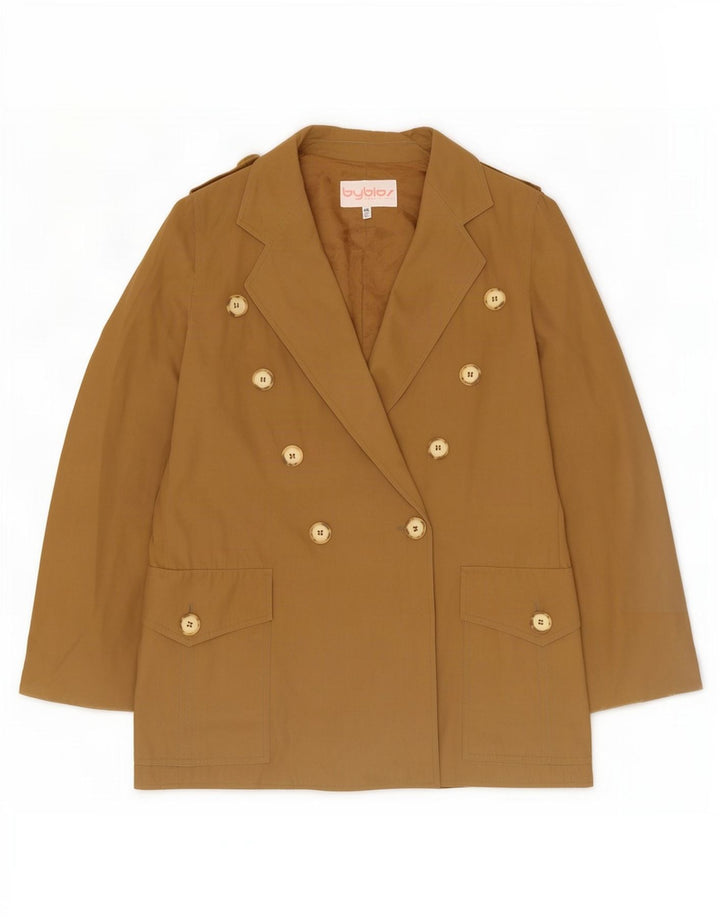 Byblos Veste blazer militaire à double boutonnage pour femme IT 46 Large Beige