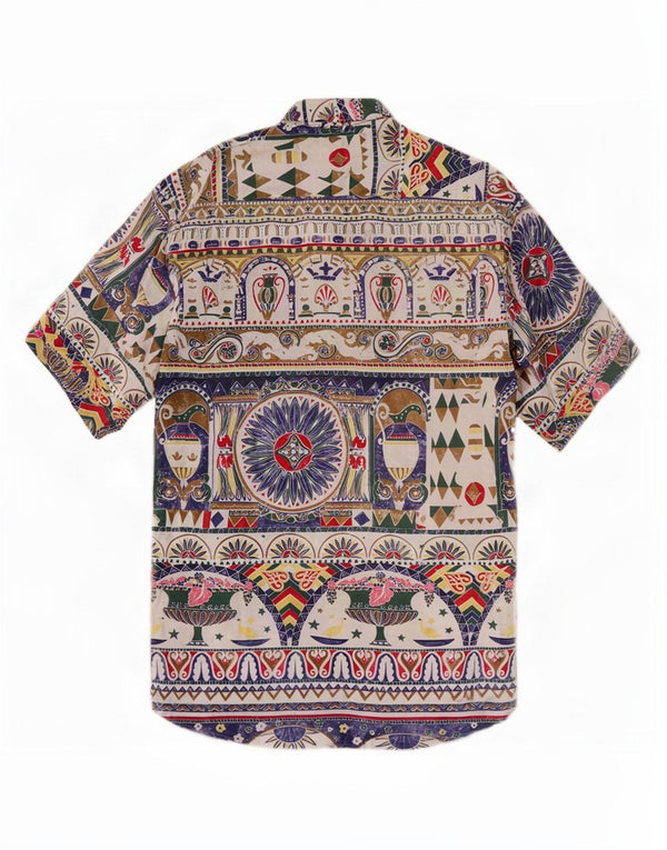 Conte Massimo Chemise à Manches Courtes Homme Medium Multicolore Géométrique