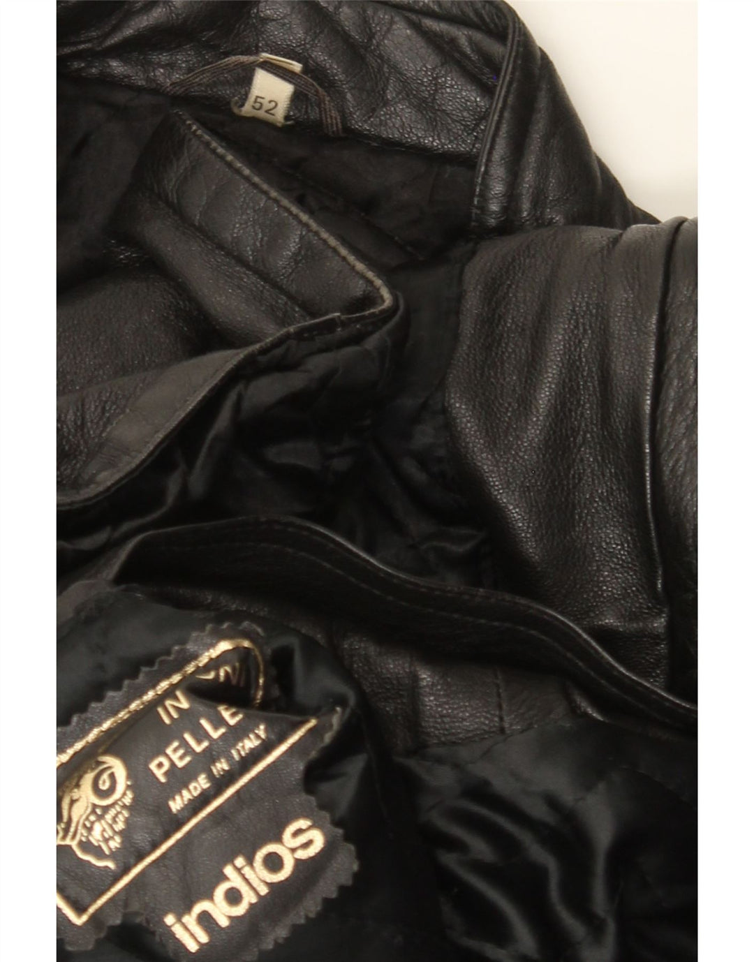 Indios Veste en cuir homme IT 52 XL Cuir noir