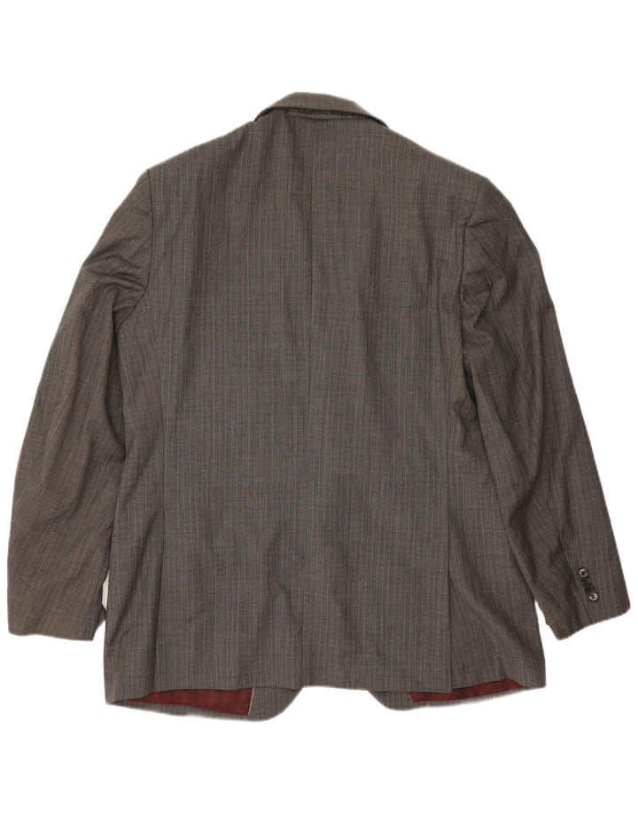 Marks & Spencer Veste blazer à 2 boutons pour homme UK 44 XL en laine à chevrons gris
