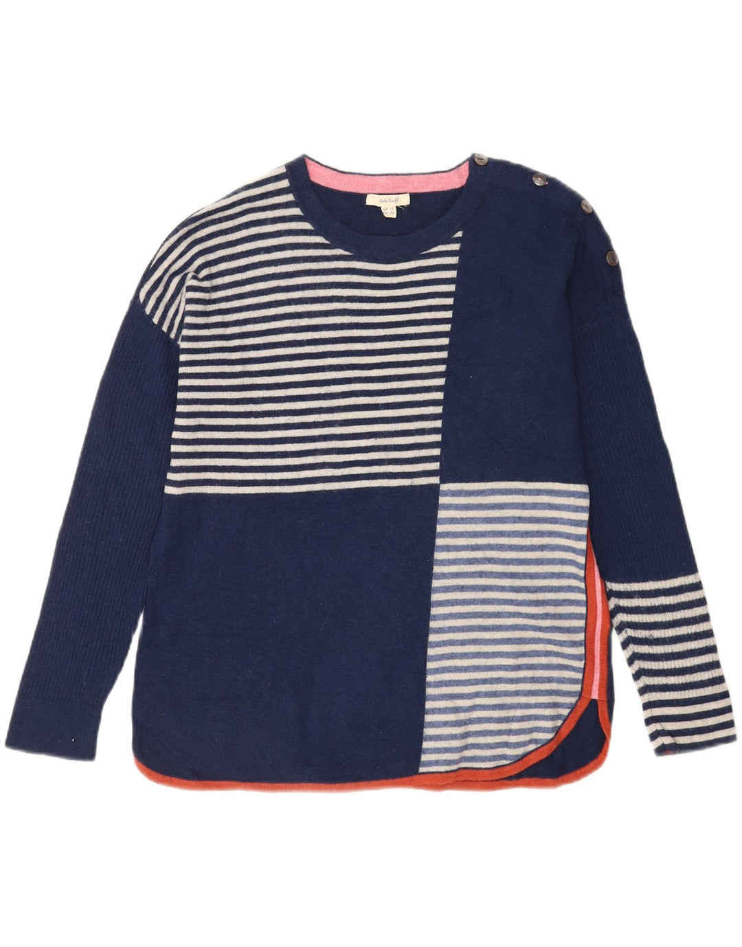 White Stuff Pull à col bateau pour femme UK 10 Small Bleu marine