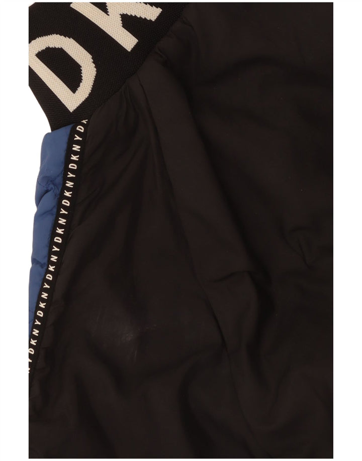 Dkny Veste matelassée graphique pour femme UK 14 Bleu moyen Polyester colour block