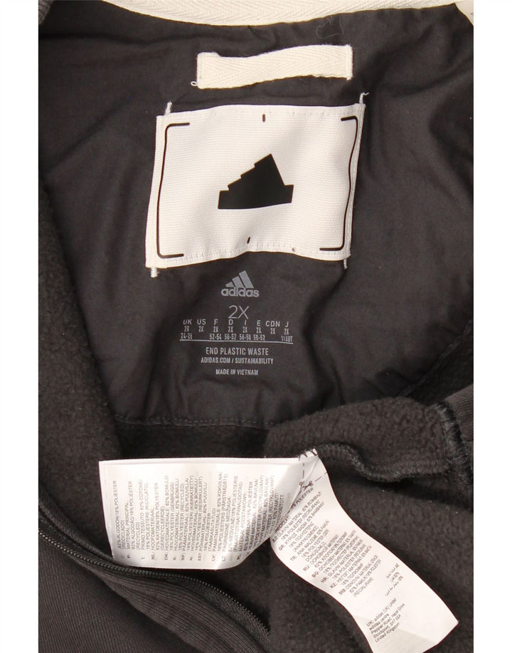 ADIDAS Robe pull surdimensionnée à col zippé pour femme UK 24/26 2XL Gris