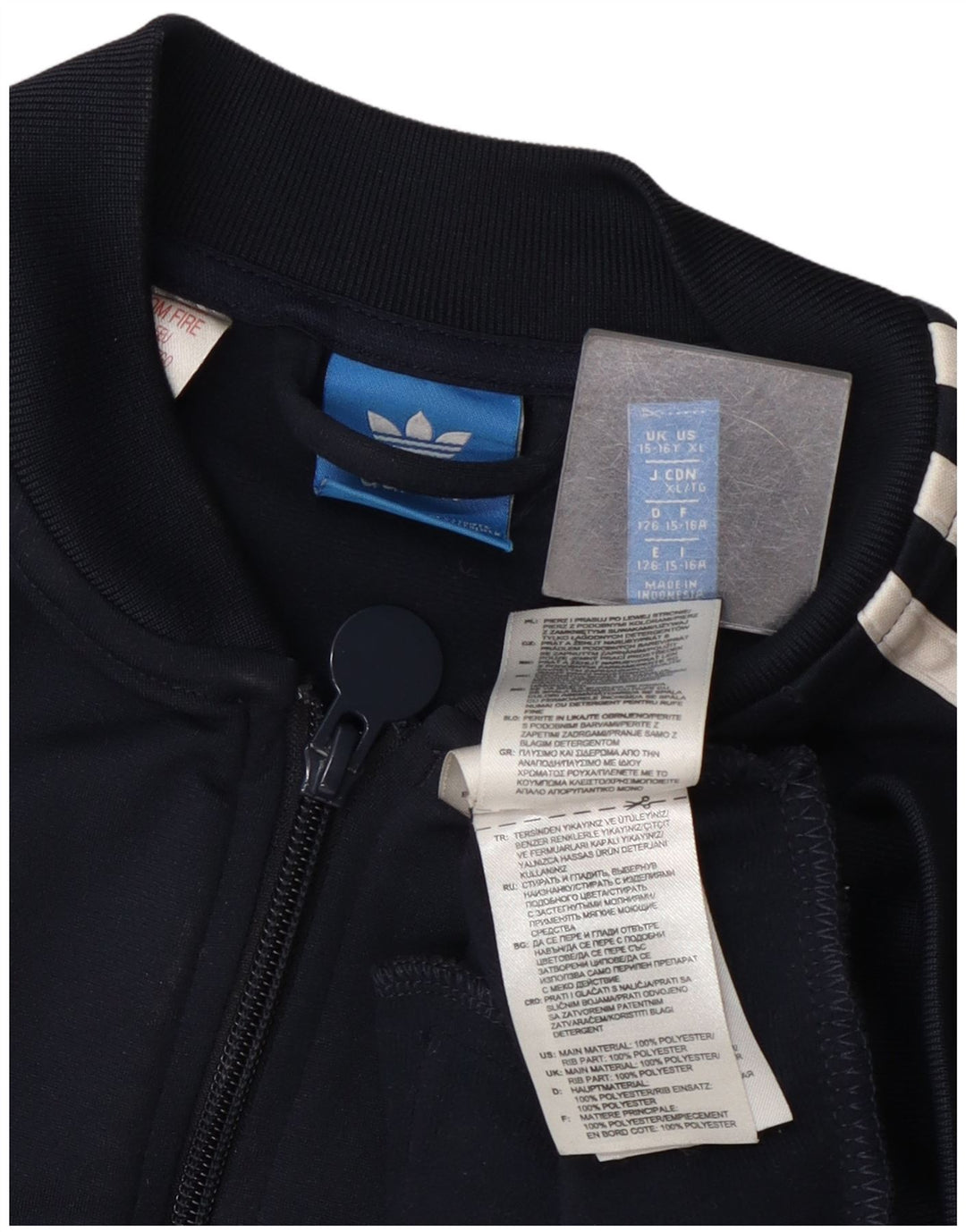 Veste de survêtement Adidas Garçon 15-16 ans Bleu Marine Polyester