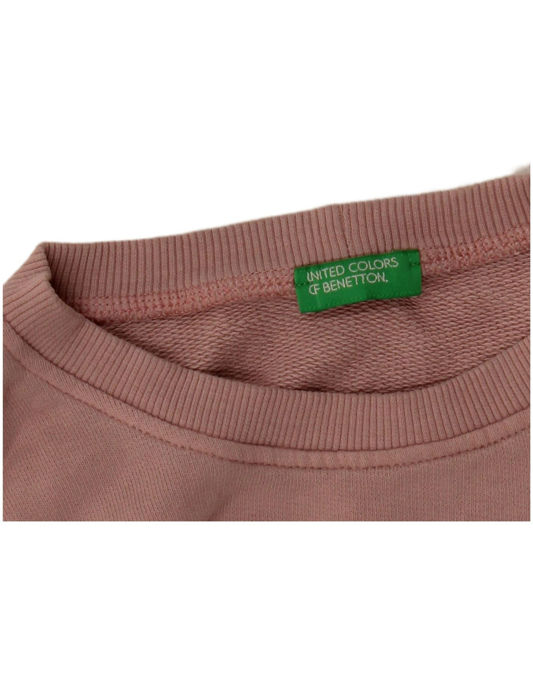 BENETTON Sweat-shirt graphique pour femme UK 16 Large Rose