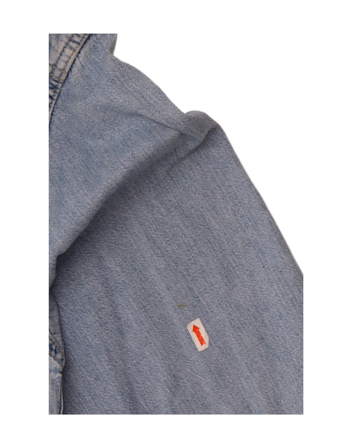 Wrangler Chemise en Jean à Manches Courtes Homme Bleu Moyen