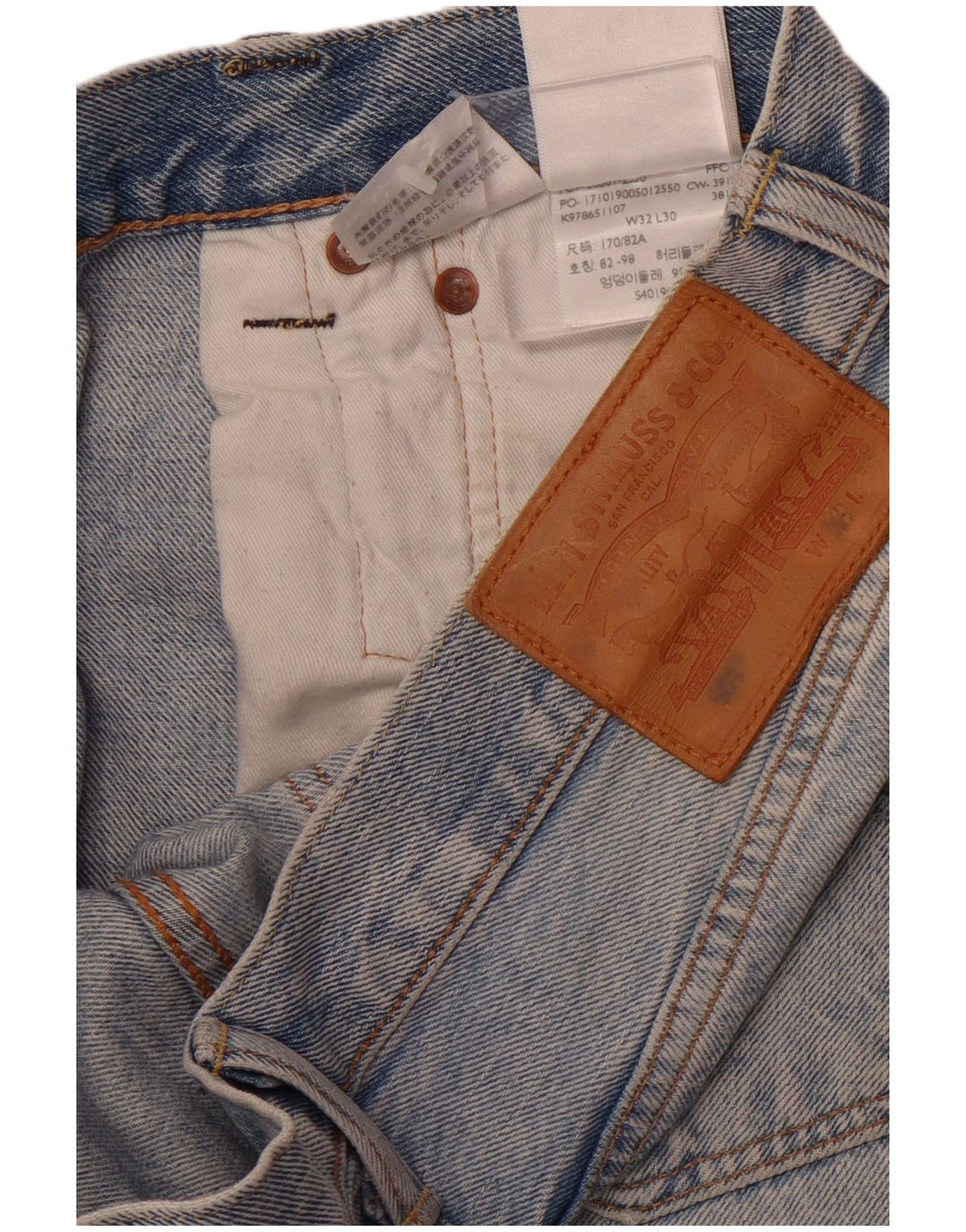 LEVI'S Jean Droit 501 Homme W32 L30 Bleu Coton