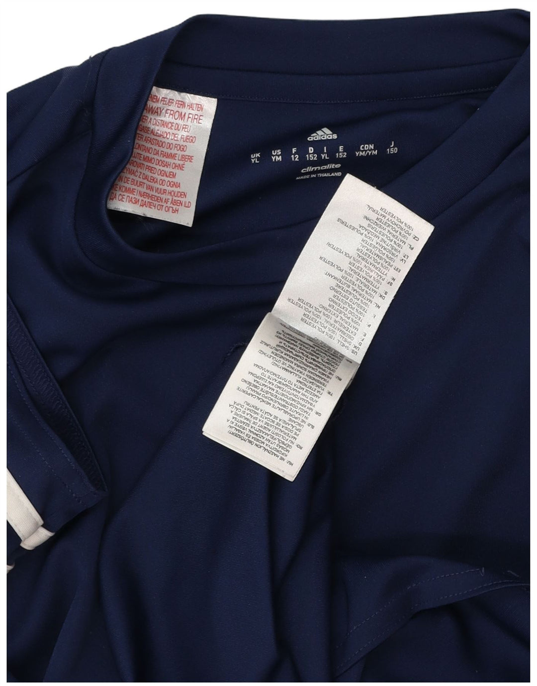 Adidas Garçons Climalite T-Shirt Top 11-12 ans Grand Bleu Marine Polyester