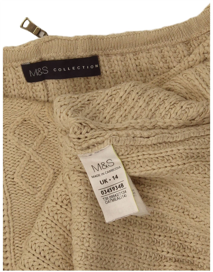 Marks & Spencer Pull surdimensionné à col bateau pour femme UK 14 Large Beige