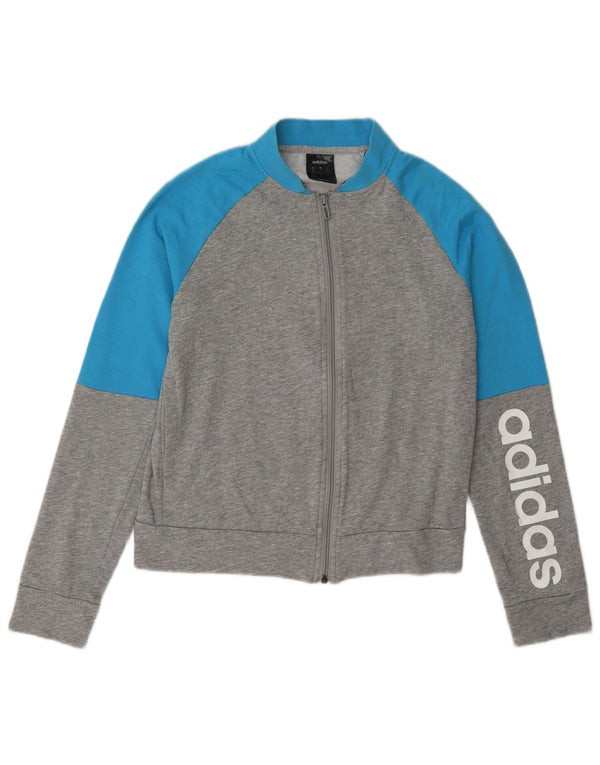 Adidas Veste de survêtement graphique pour femme UK 8/10 Petit Gris Colorblock