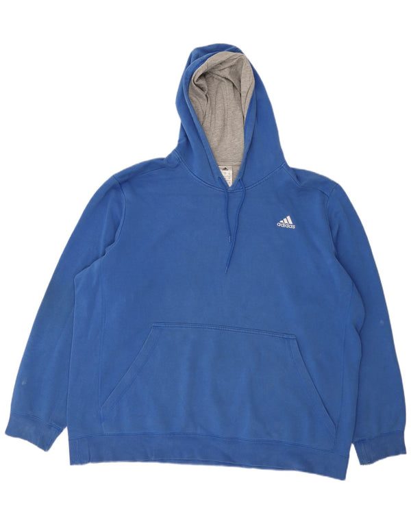 Adidas Pull à capuche pour homme 2XL Bleu Coton