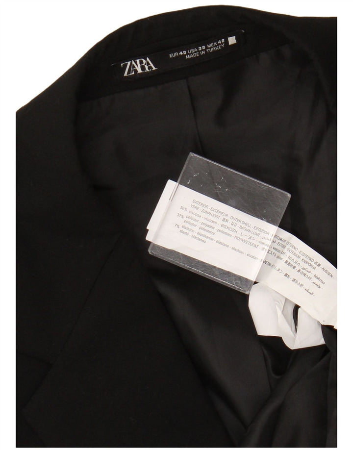 Zara Veste Blazer 2 Boutons Homme EU 48 Viscose Noir Moyen