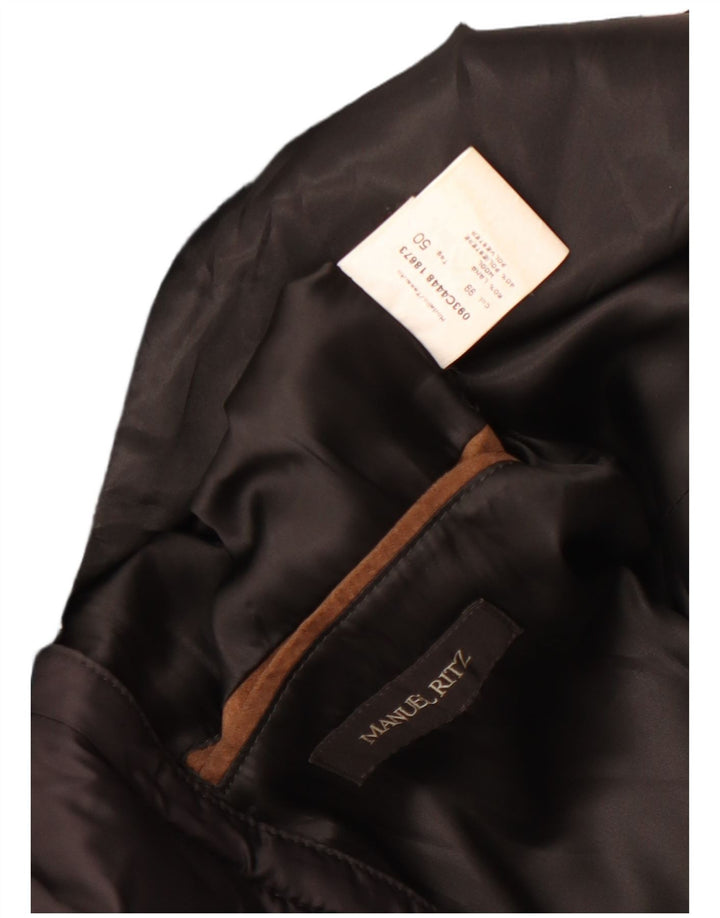 Manuel Ritz Pardessus Militaire Homme IT 50 Grande Laine Mouchetée Noire