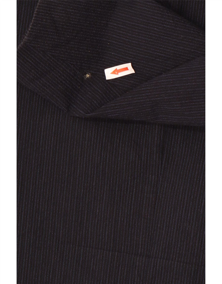 Zara Veste blazer à 2 boutons pour homme UK 40 Large Bleu marine à fines rayures