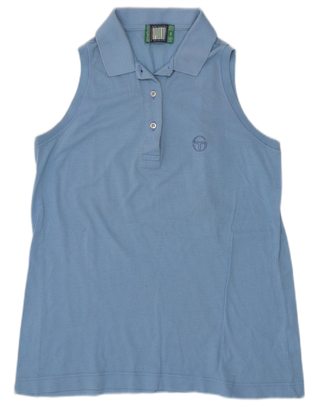 Sergio Tacchini Polo sans manches pour femme UK 12 Bleu moyen Coton