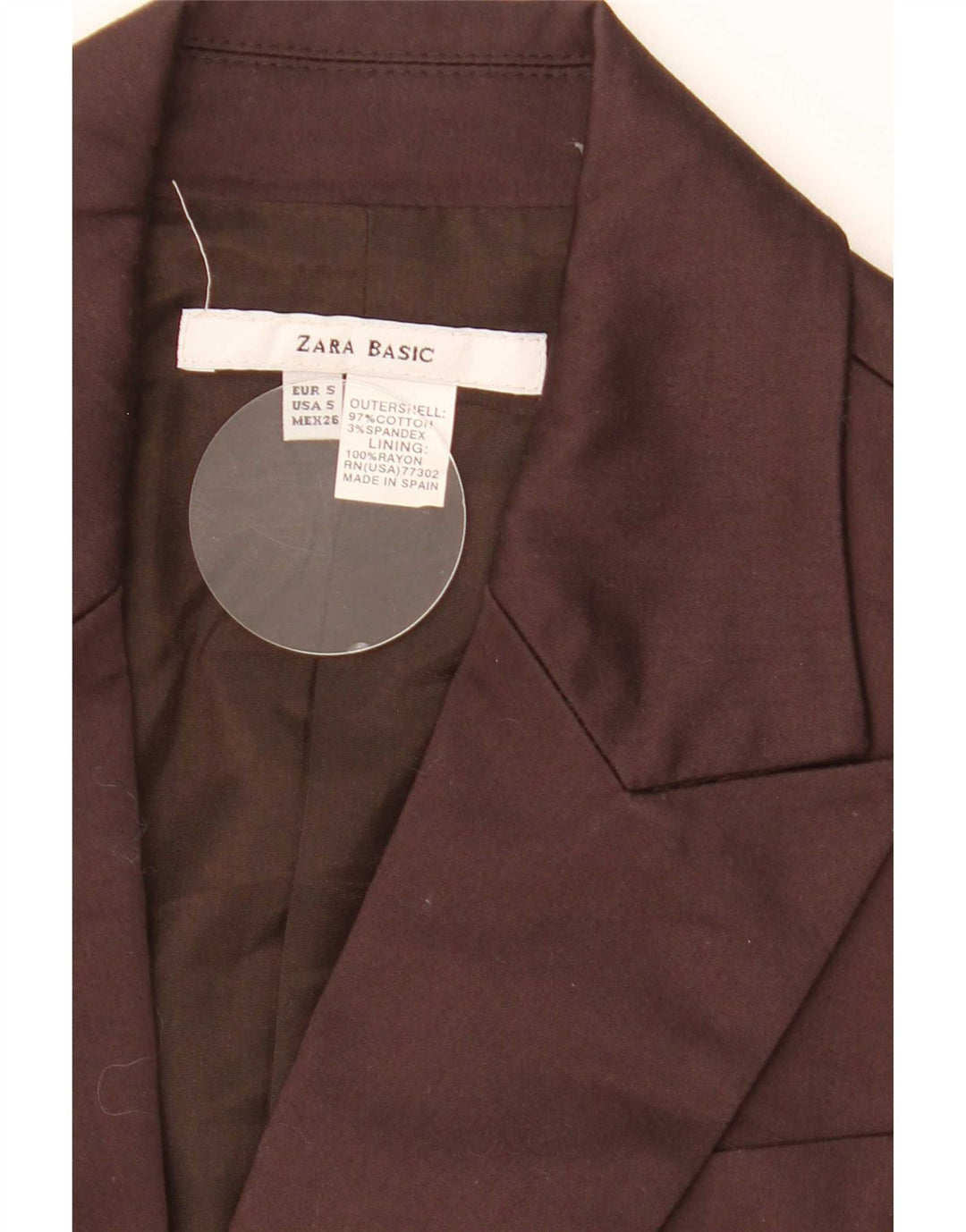 Zara Femme 1 Bouton Blazer Veste UK 10 Petit Bordeaux