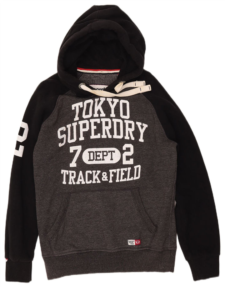 SUPERDRY Pull à capuche graphique Track & Field pour homme - Large - Gris color block