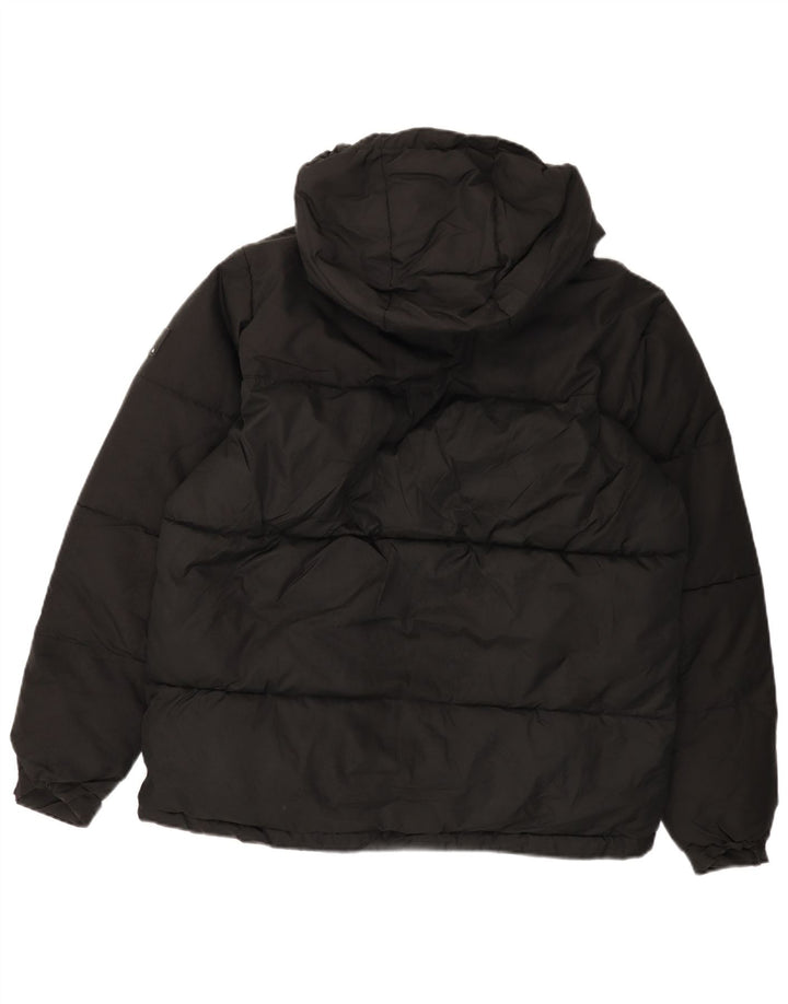 ZARA Veste matelassée à capuche coupe ample pour homme UK 36 Small Noir Polyester
