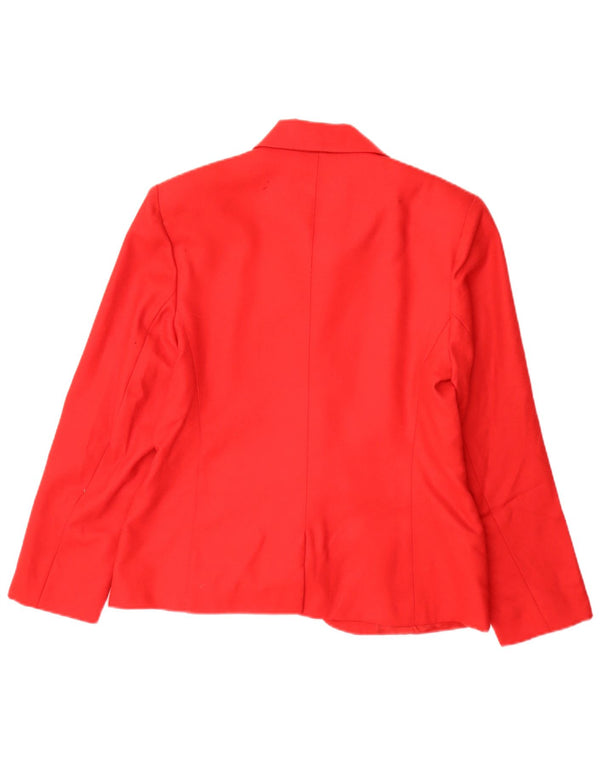 vintage Femme 5 Bouton Blazer Veste IT 44 Moyen Rouge Laine Classique