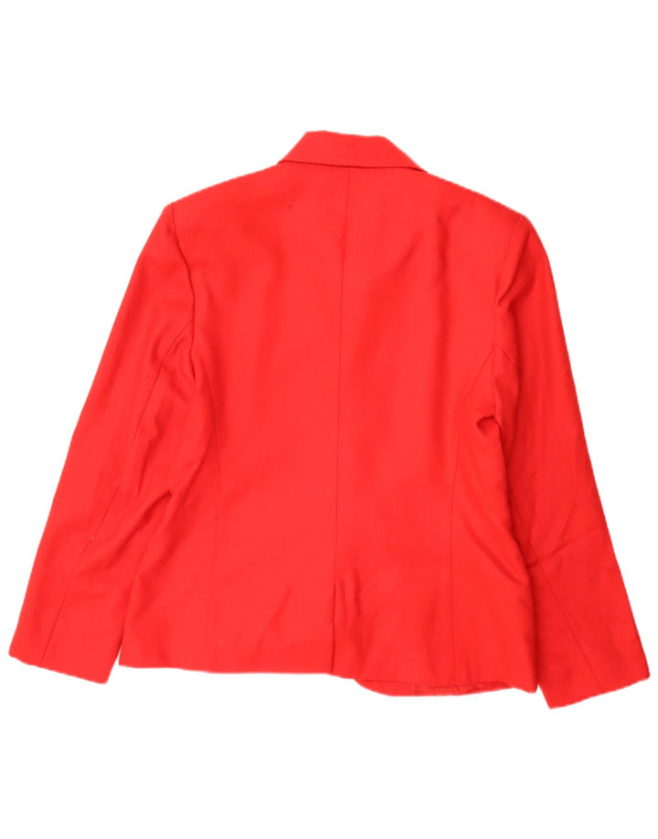 vintage Femme 5 Bouton Blazer Veste IT 44 Moyen Rouge Laine Classique
