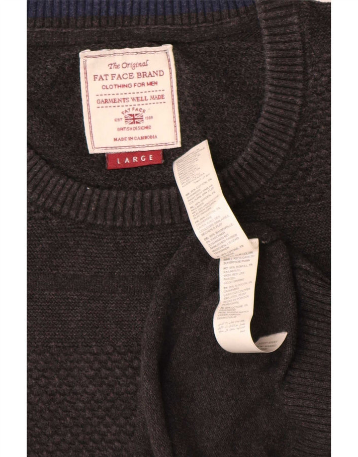 Fat Face Pull ras du cou pour homme en coton gris Taille L