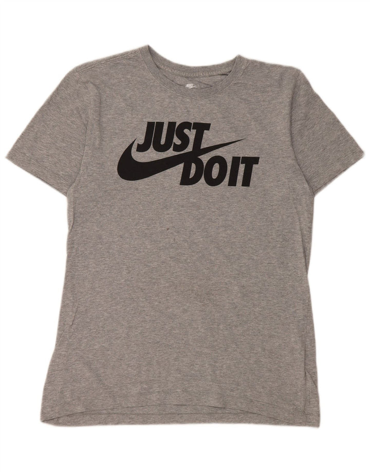 Nike Mens Graphic T-Shirt Top Petit Gris Moucheté Coton