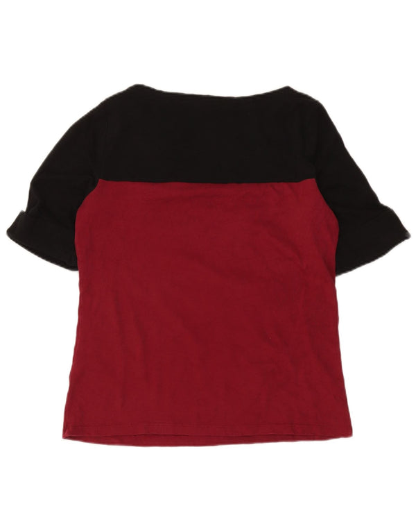 Ralph Lauren T-Shirt Femme Top UK 18 XL Coton Colorblock Bordeaux