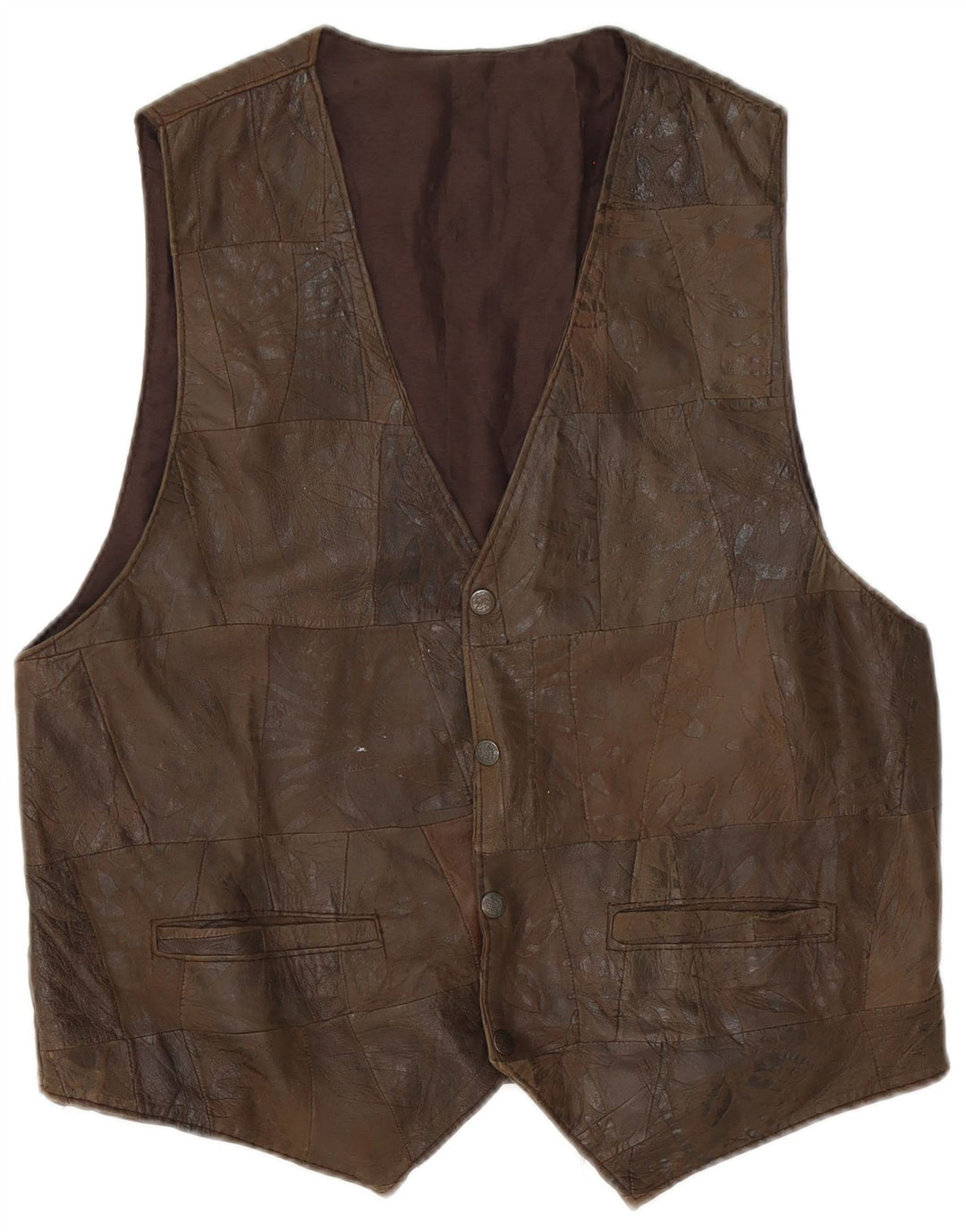 gilet en cuir homme vintage marron moyen