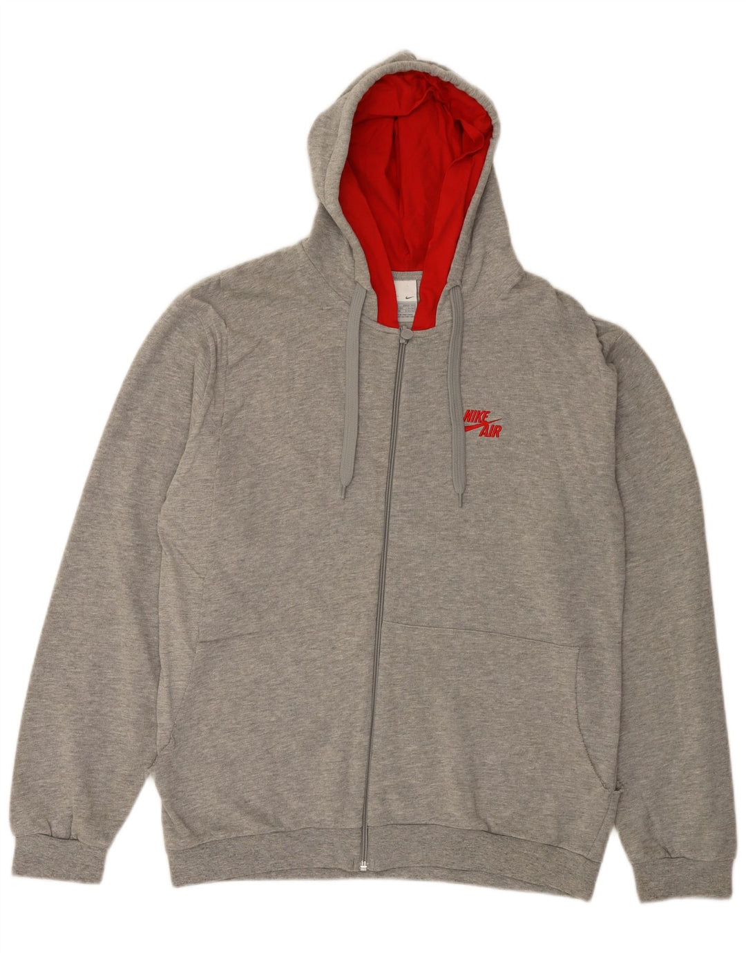 Nike Pull à capuche zippé pour homme Grand coton gris