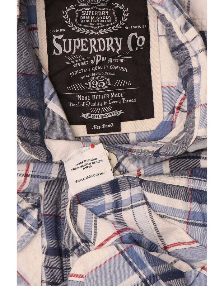 Superdry Chemise En Flanelle Petit Bleu À Carreaux En Coton Homme