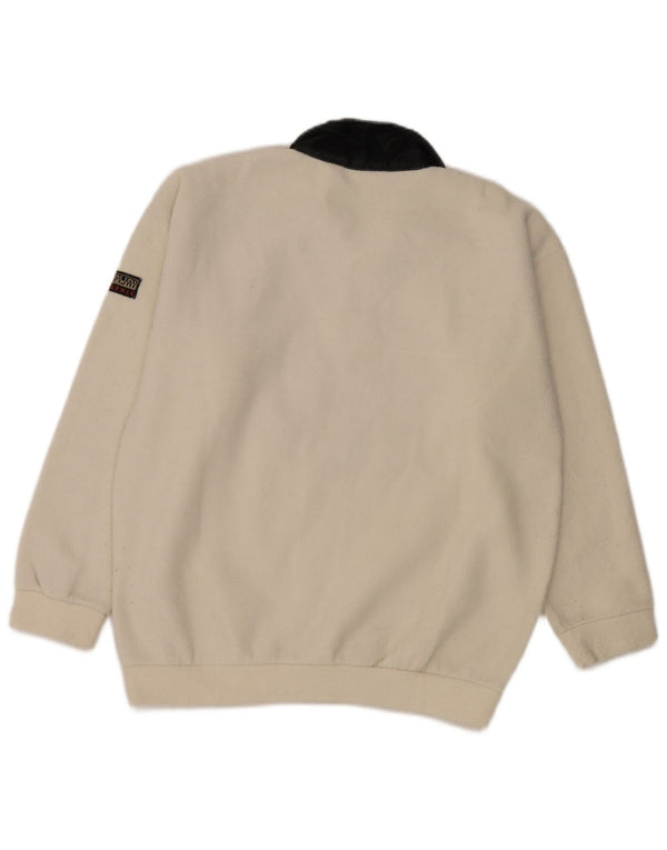 Napapijri Pull en polaire à col zippé pour homme Coupe ample Blanc Taille S