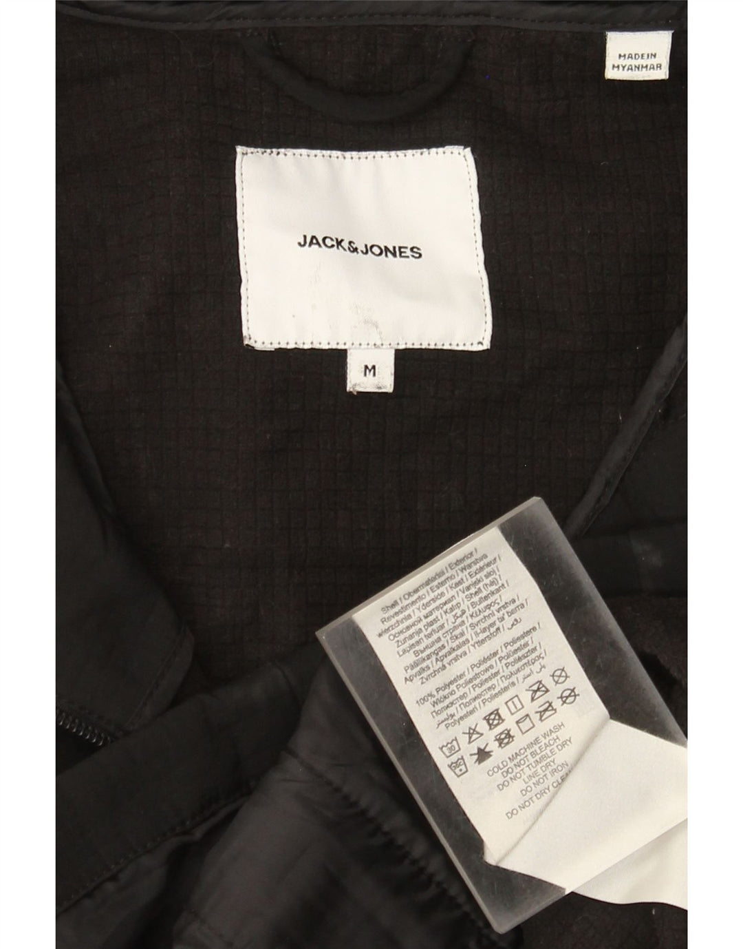 Jack & Jones Veste coupe-vent à capuche pour homme UK 38 Medium Noir Polyester