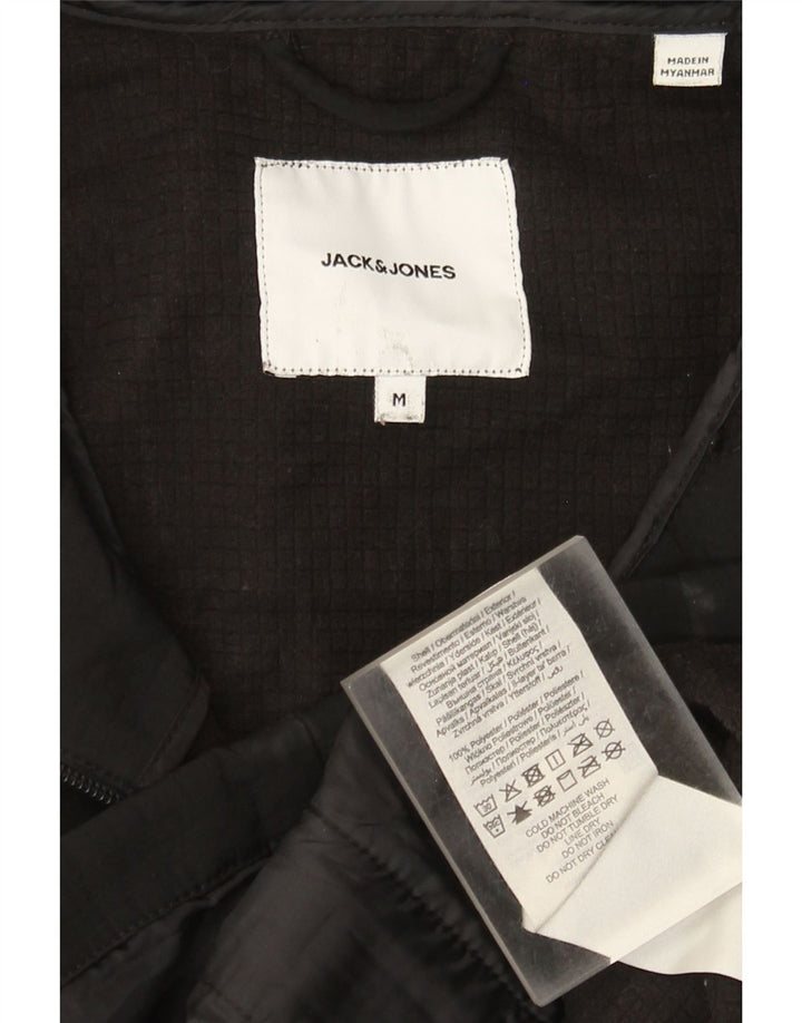 Jack & Jones Veste coupe-vent à capuche pour homme UK 38 Medium Noir Polyester