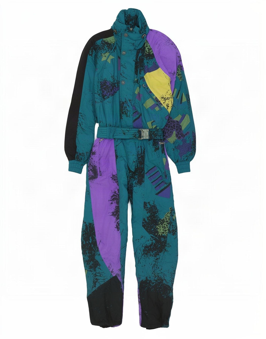combinaison de ski homme vintage IT 50 Medium Blue Tie Dye Polyamide