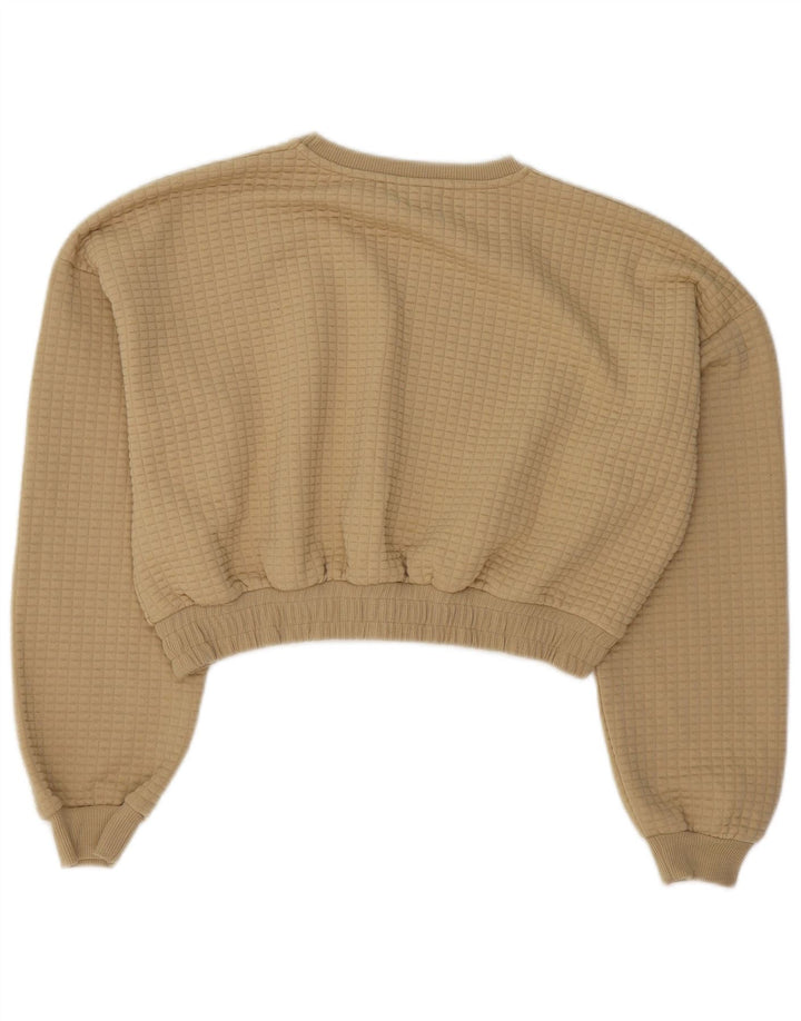 Topshop Sweat-shirt court pour femme UK 44 Large Beige Polyester