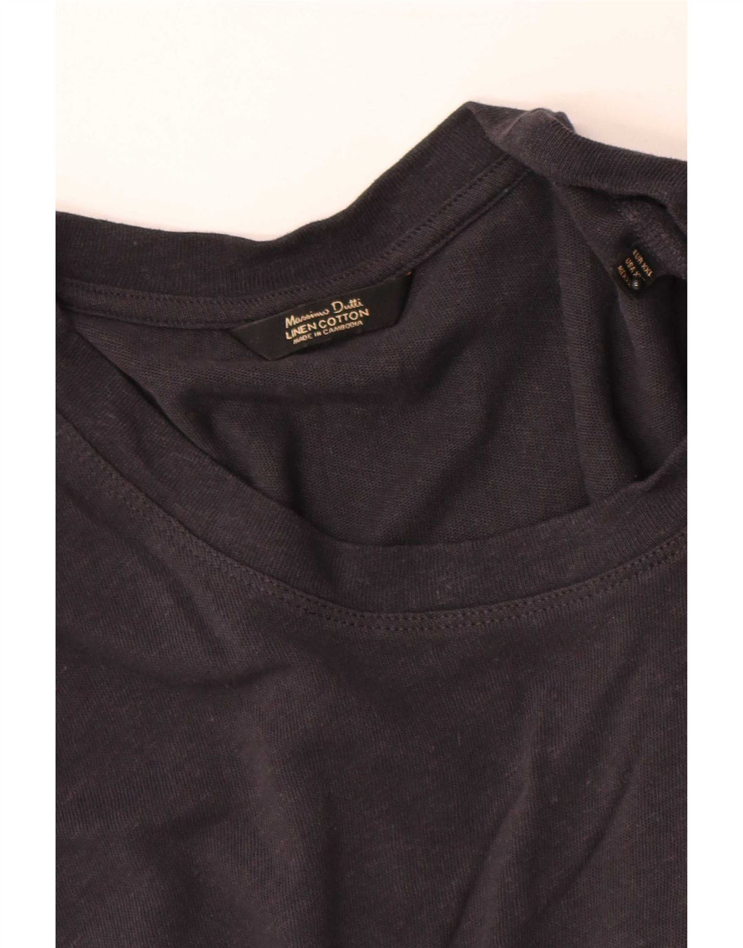 Massimo Dutti T-Shirt Homme Top 2XL Gris Lin