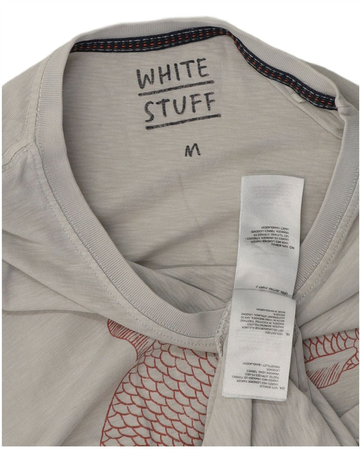 White Stuff T-Shirt Graphique Homme Gris Moyen Coton