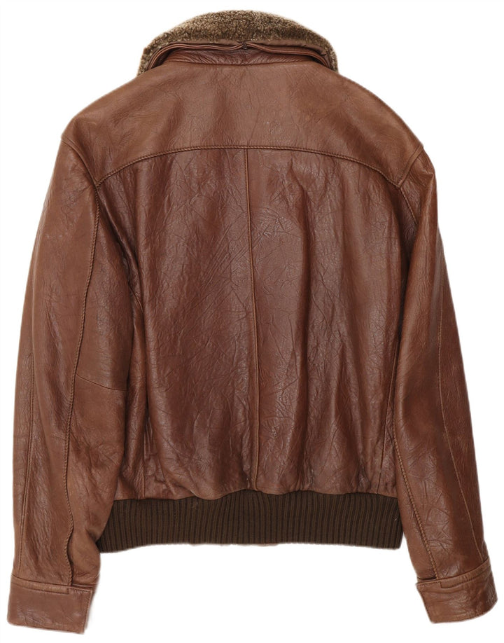MILA SCHON Veste en Cuir Homme IT 48 Cuir Marron Moyen