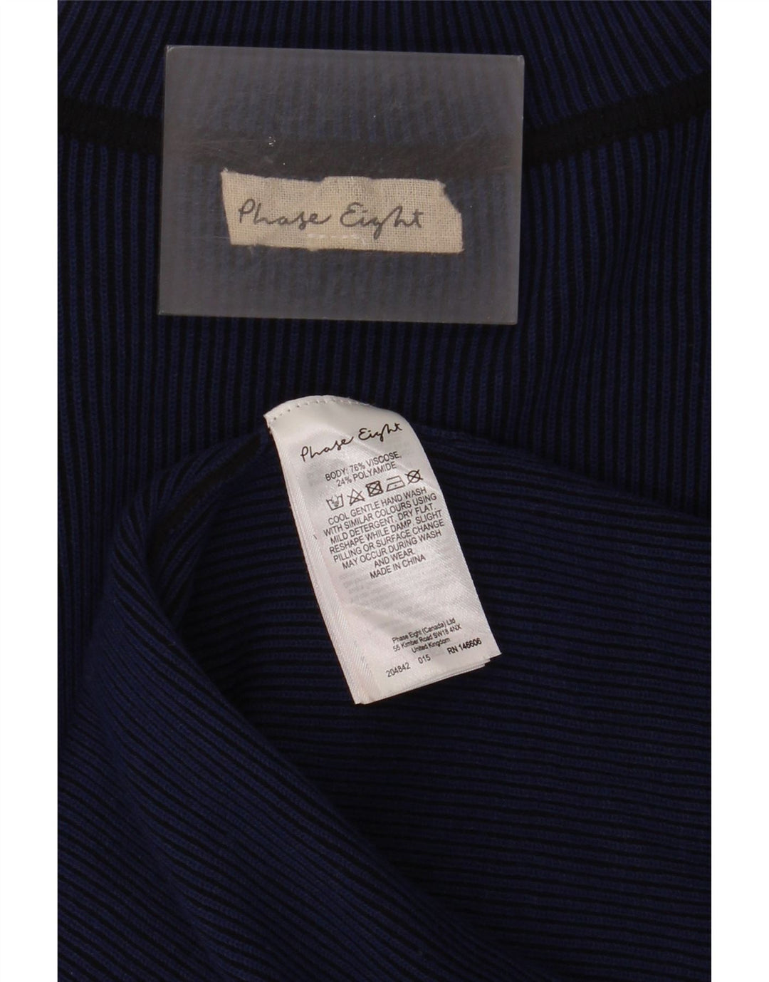 Phase Eight Robe droite à manches longues pour femme UK 42 Bleu marine moyen Viscose