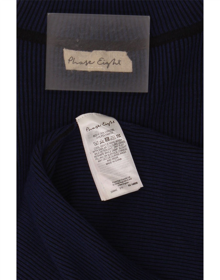 Phase Eight Robe droite à manches longues pour femme UK 42 Bleu marine moyen Viscose